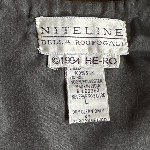 Niteline Della Roufogali Black Elegant Formal Beaded Sequence Hooks Closure SZ L - Picture 12 of 16